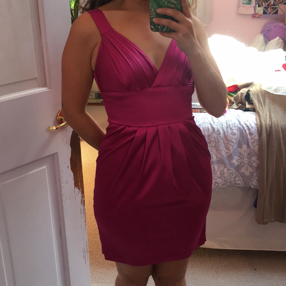 Pink Satin Cocktail Dress